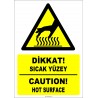 EF1223 - Türkçe İngilizce Dikkat! Sıcak Yüzey, Caution! Hot Surface