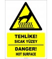 EF1224 - Türkçe İngilizce Tehlike! Sıcak Yüzey, Danger! Hot Surface