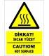 EF1234 - Türkçe İngilizce Dikkat! Sıcak Yüzey, Caution! Hot Surface