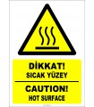 EF1234 - Türkçe İngilizce Dikkat! Sıcak Yüzey, Caution! Hot Surface
