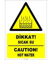 EF1237 - Türkçe İngilizce Dikkat! Sıcak Su, Caution! Hot Water