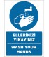 EF1281 - Türkçe İngilizce Ellerinizi Yıkayınız, Wash Your Hands
