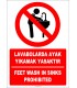 EF1291 - Türkçe İngilizce Lavabolarda Ayak Yıkamak Yasaktır, Feet Wash in Sinks Prohibited
