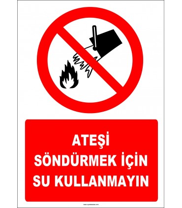 EF1315 - Ateşi Söndürmek İçin Su Kullanmayın