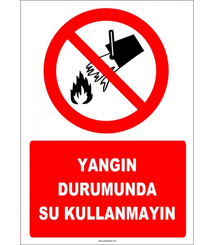 EF1318 - Yangın Durumunda Su Kullanmayın