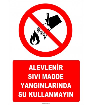 EF1319 - Alevlenir Sıvı Madde Yangınlarında Su Kullanmayın