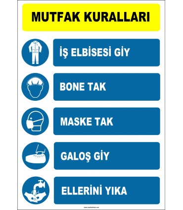 EF1389 - Mutfak Kuralları Levhası