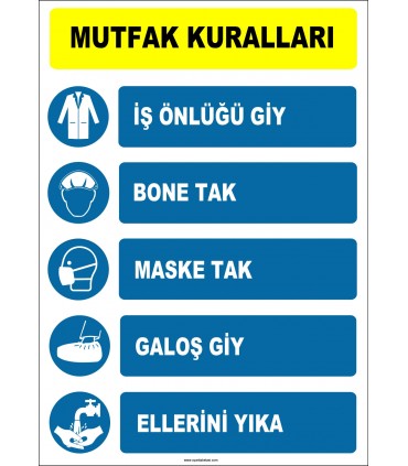 EF1390 - Mutfak Kuralları Levhası