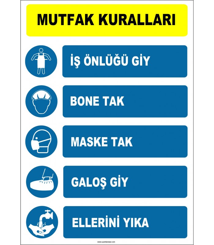 EF1391 - Mutfak Kuralları Levhası