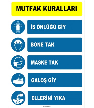 EF1391 - Mutfak Kuralları Levhası