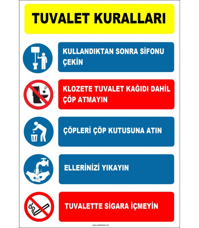 EF1395 - Tuvalet Kuralları Levhası