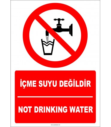 EF1413 - Türkçe İngilizce İçme Suyu Değildir, Not Drinking Water