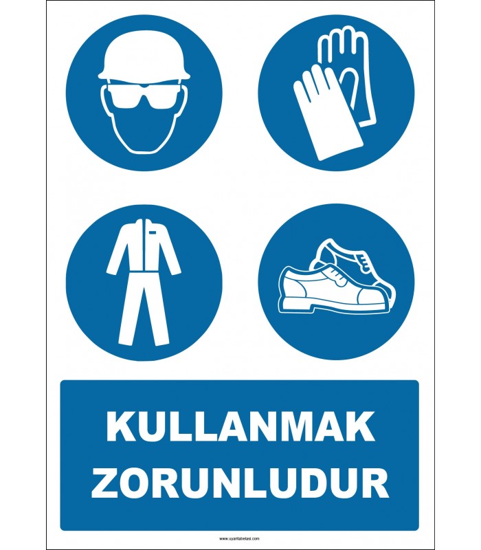 EF1455 - Baret, Gözlük, Eldiven, Giysi, Ayakkabı Kullanmak Zorunludur