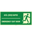 EF1458 - Türkçe İngilizce Acil Çıkış Kapısı, Emergency Exit Door