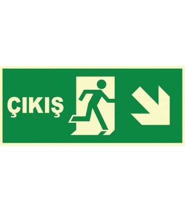 EF1462 - Fosforlu Acil Çıkış, Sağ Aşağı