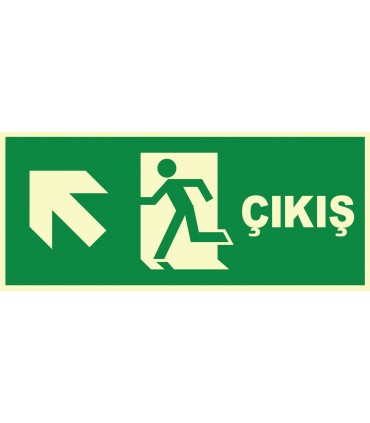 EF1465 - Fosforlu Acil Çıkış, Sol Yukarı