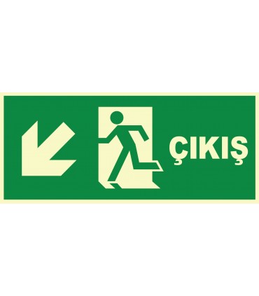 EF1468 - Fosforlu Acil Çıkış, Sol Aşağı