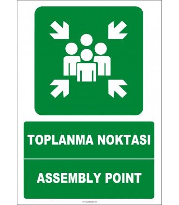EF1476 - Türkçe İngilizce Toplanma Noktası, Assembly Point