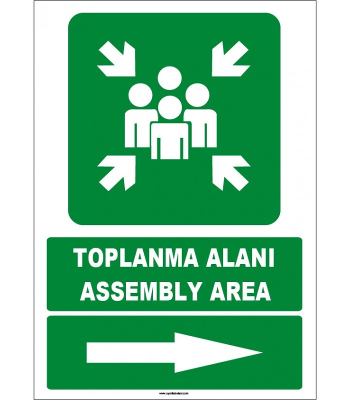 EF1489 - Türkçe İngilizce Toplanma Alanı, Assembly Area, Sağ Tarafta
