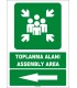 EF1490 - Türkçe İngilizce Toplanma Alanı, Assembly Area, Sol Tarafta