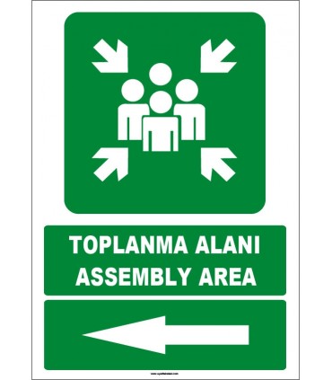 EF1490 - Türkçe İngilizce Toplanma Alanı, Assembly Area, Sol Tarafta