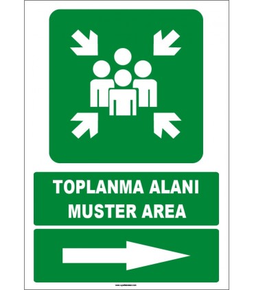 EF1491 - Türkçe İngilizce Toplanma Alanı, Muster Area, Sağ Tarafta