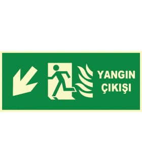 EF1517 - Yangın Çıkışı, Sol Aşağı Ok