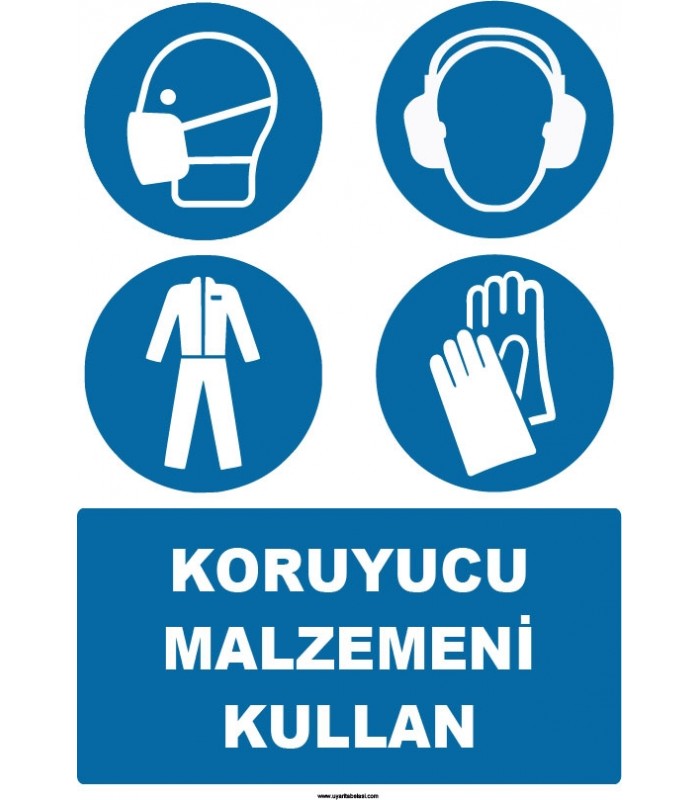 EF1503 - Koruyucu Malzemeni Kullan, Maske, Kulaklık, Giysi, Eldiven